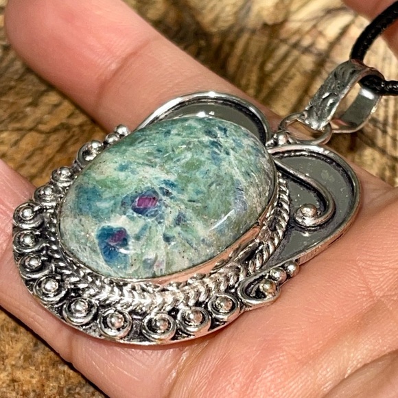 Self- Discovery Stone Ruby Fuchsite Pendant 2 1/4” - Picture 5 of 12